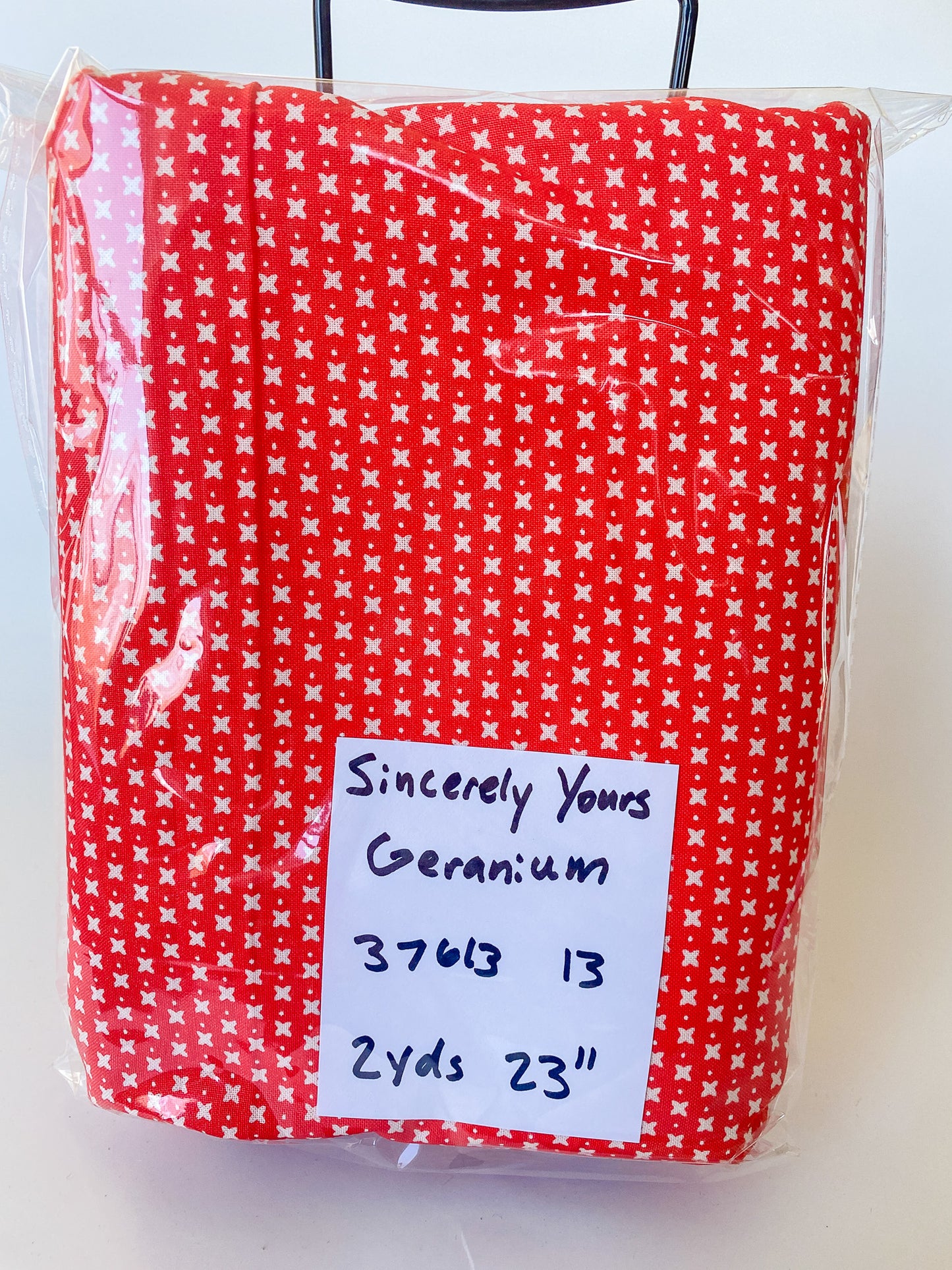 Sincerely Yours Geranium- 2 yds 23" Remnant