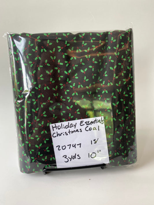 Holiday Essentials Christmas coal- 3 yds 10" Remnant