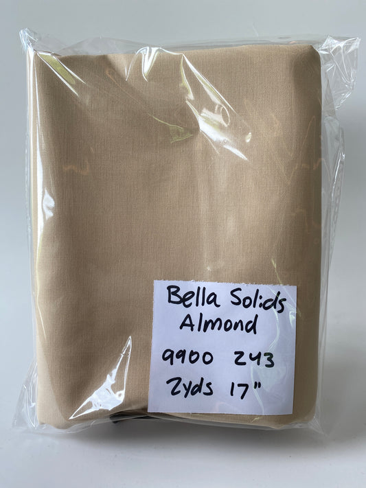 Bella Solids Almond- 2 yds 17" Remnant