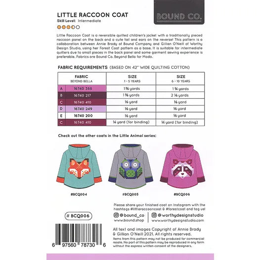 Little Raccoon Coat Pattern