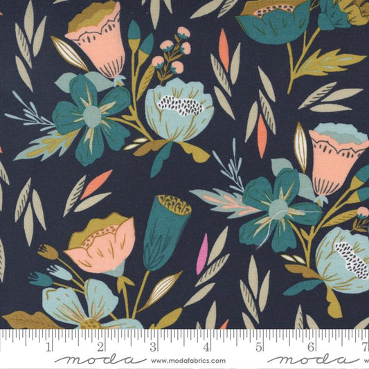 Songbook A New Page Navy Large Floral (1/4 yard)