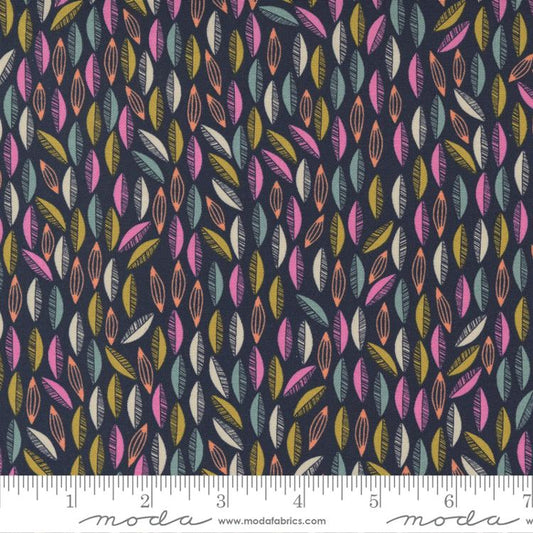 Songbook A New Page Navy Leaves (1/4 yard)