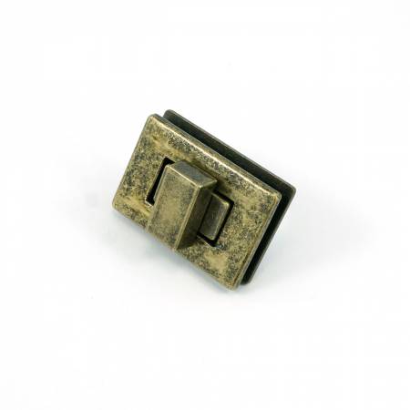 Rectangle Turn Lock Antique Brass