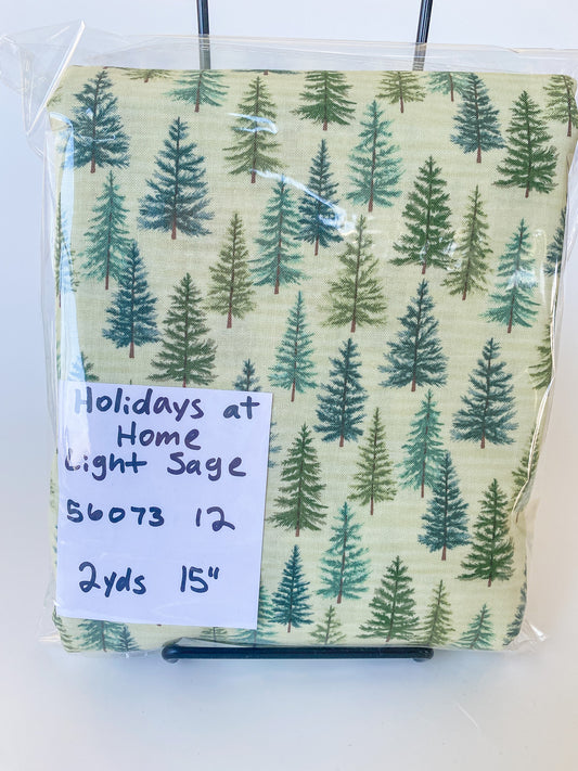 Holidays at Home Light Sage- 2 yds 15" Remnant