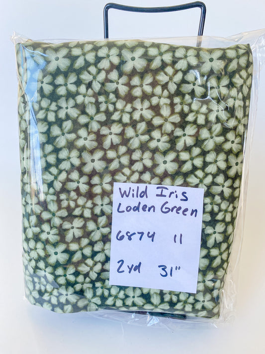 Wild Iris Loden Green- 2 yd 31" Remnant